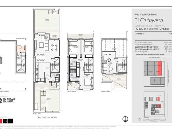 Chalet adosado en venta en calle Cerro del Tesoro, 90