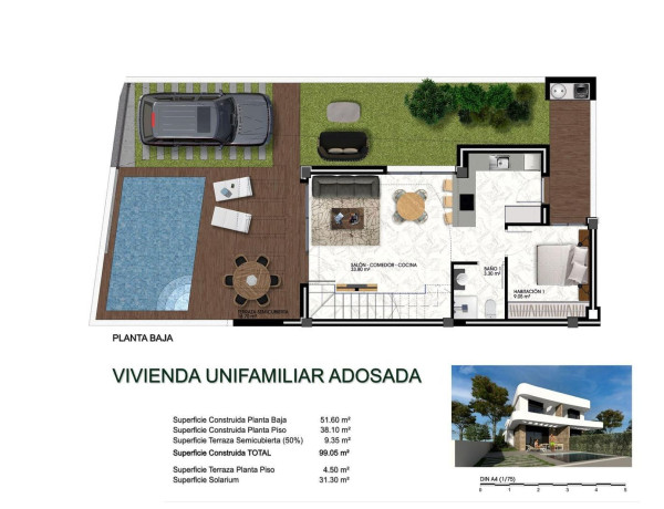 Chalet pareado en venta en Los Montesinos