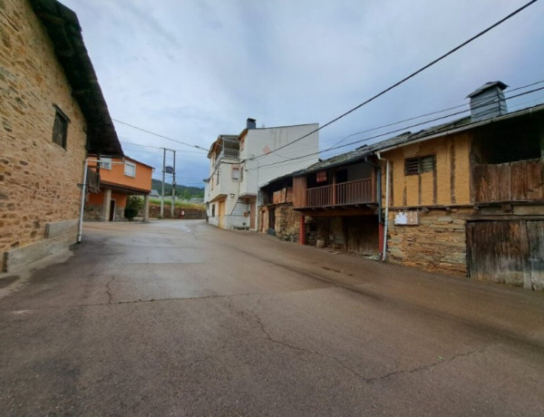 Casa de piedra para restaurar con corredor y jardín.