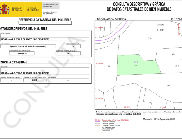 Land being developed For sell in Villa De Mazo in Santa Cruz de Tenerife 