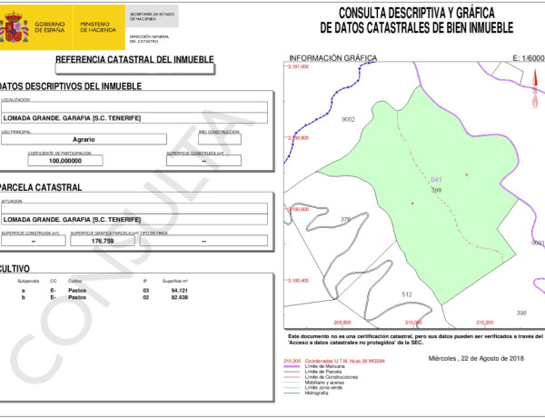 Land being developed For sell in Tricias, Las in Santa Cruz de Tenerife 