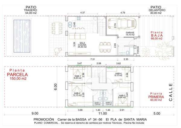 Chalet adosado en venta en calle de la Bassa, 50