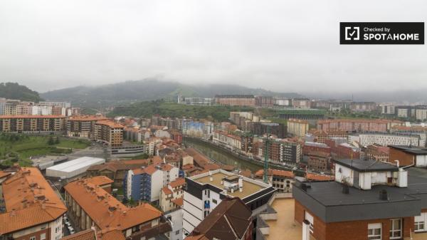 Habitación soleada en apartamento de 3 dormitorios en Casco Viejo, Bilbao