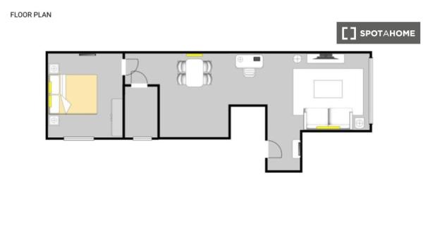 Apartamento de 1 quarto para alugar em Málaga