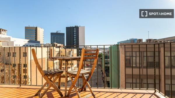 Amplio y luminoso apartamento con terraza exterior a un paso de la estación de Sants