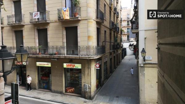 Apartamento de 3 quartos com ar condicionado para alugar em El Raval, Barcelona